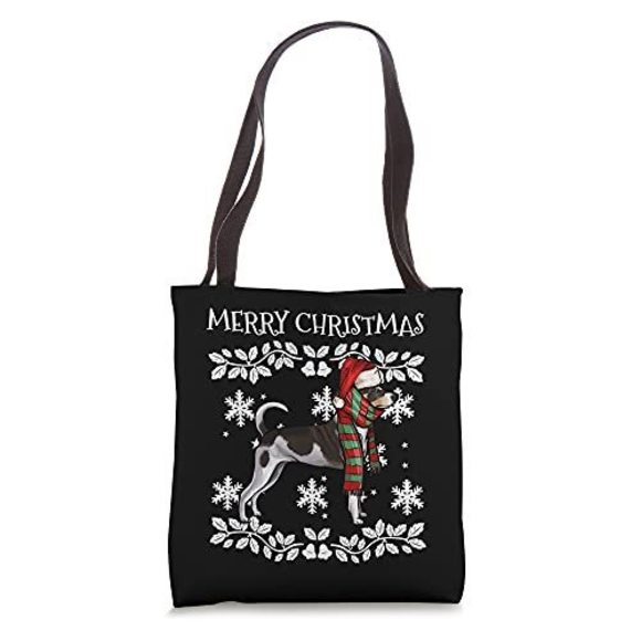 Merry Christmas Ornament Rat Terrier Xmas Santa Tote Bag o_o - Picture 1 of 4